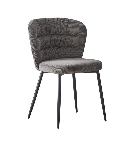 Sedia imbottita Klontar in tessuto grigio set 4 pezzi
