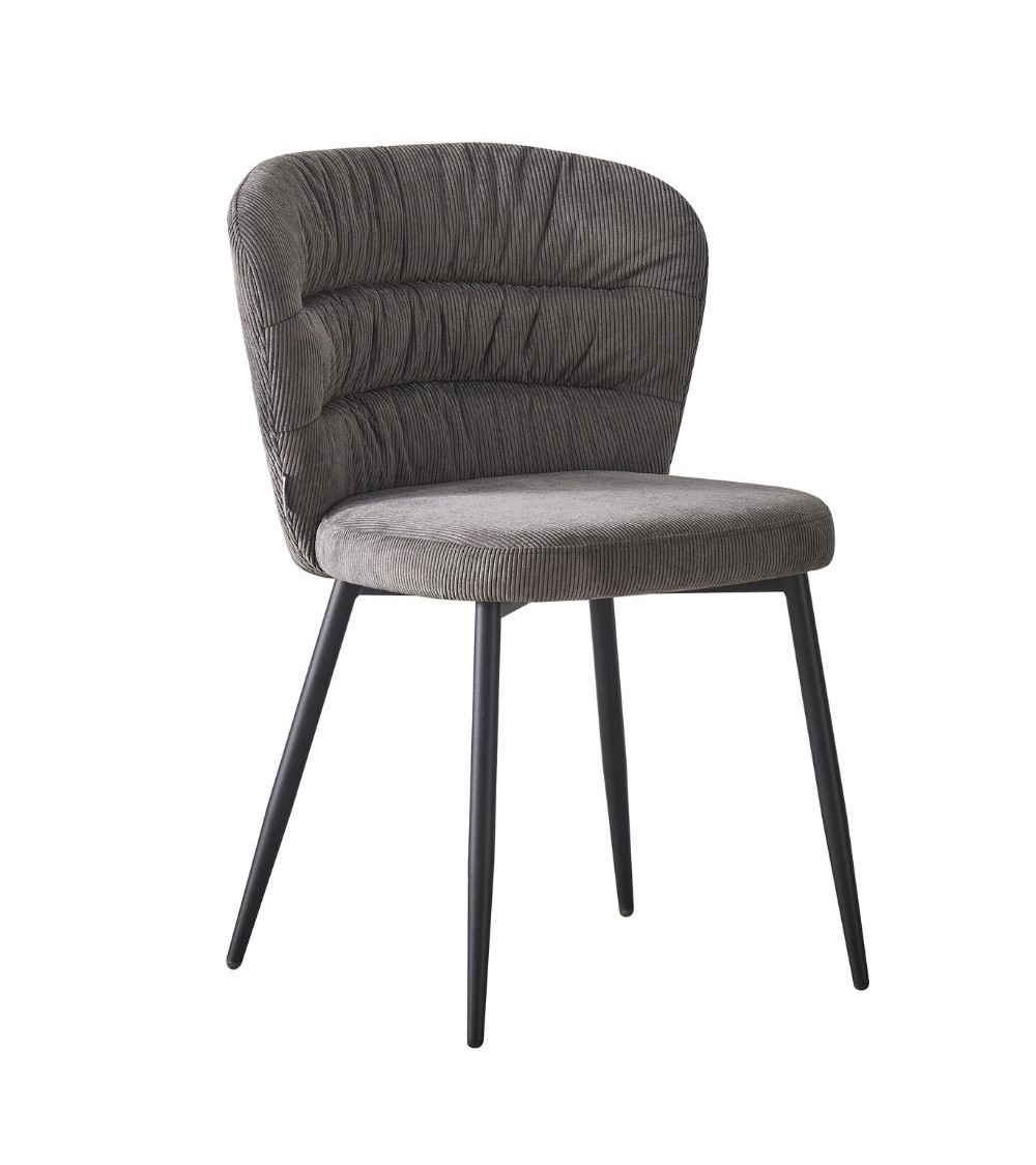 Sedia imbottita Klontar in tessuto grigio set 4 pezzi