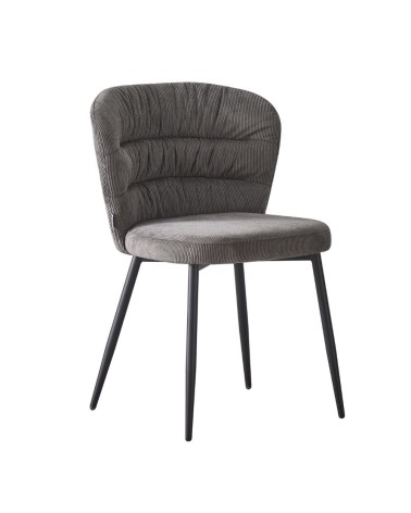 Sedia imbottita Klontar in tessuto grigio set 4 pezzi