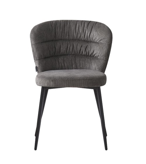 Sedia imbottita Klontar in tessuto grigio set 4 pezzi