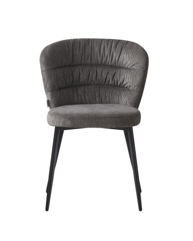 Sedia imbottita Klontar in tessuto grigio set 4 pezzi