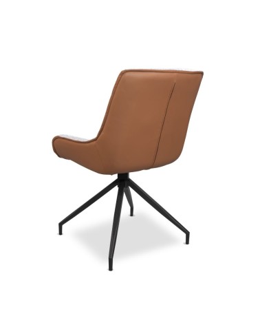 Sedia da pranzo Agora grigio chiaro con schienale in ecopelle aragosta e gambe nere con base fissa set 2 pezzi