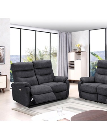 Divano 2 posti Brienz 2 recliner elettrici grigio scuro D603