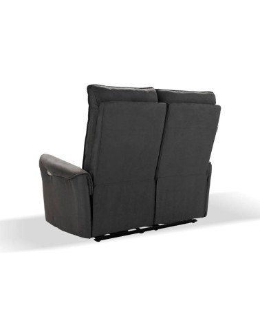Divano 2 posti Thun 2 recliner elettrici effetto nabuk grigio D120