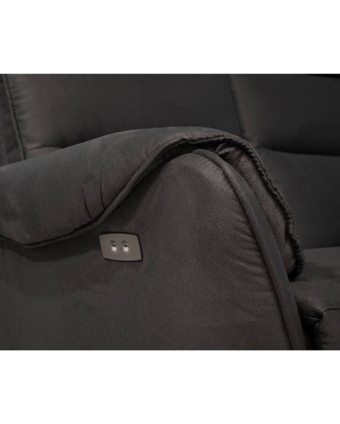Divano 2 posti Thun 2 recliner elettrici effetto nabuk grigio D120