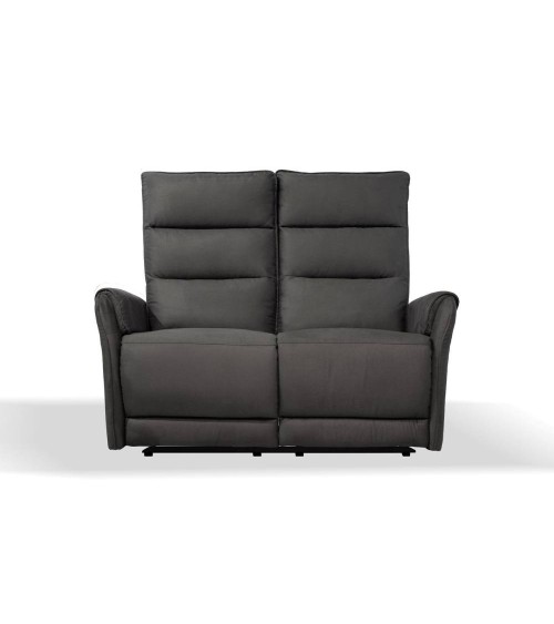 Divano 2 posti Thun 2 recliner elettrici effetto nabuk grigio D120