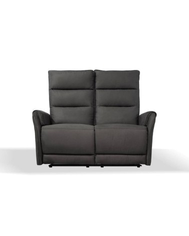 Divano 2 posti Thun 2 recliner elettrici effetto nabuk grigio D120