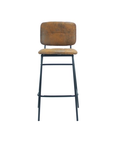 Sgabello Ross in tessuto color ruggine con gambe nere