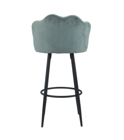 Sgabello Orel in velluto grigio con gambe nere opache
