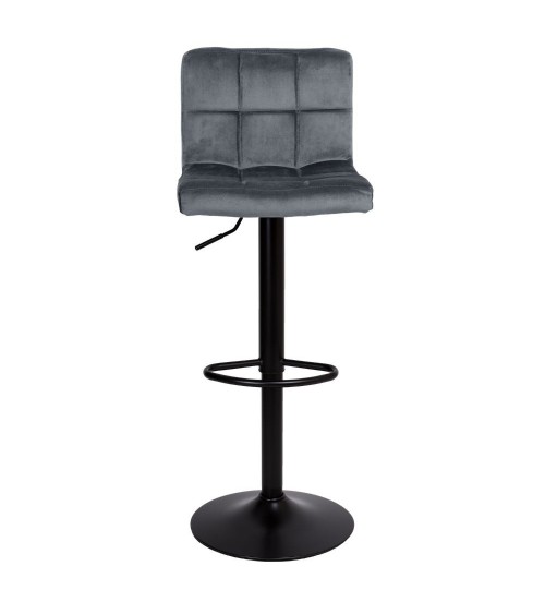 Sgabello regolabile Mosva colore grigio con gambe nere opache