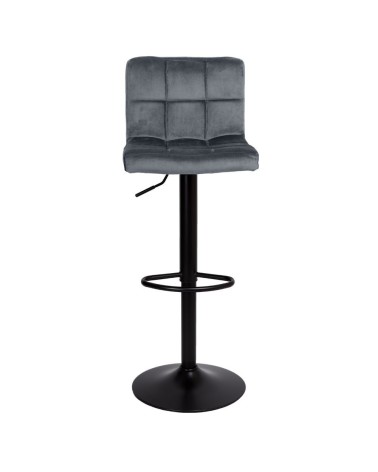 Sgabello regolabile Mosva colore grigio con gambe nere opache