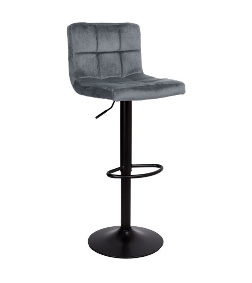 Sgabello regolabile Mosva colore grigio con gambe nere opache