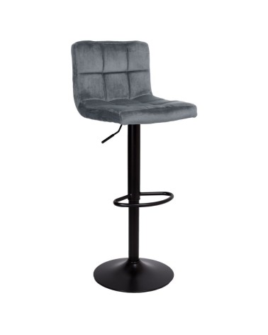 Sgabello regolabile Mosva colore grigio con gambe nere opache