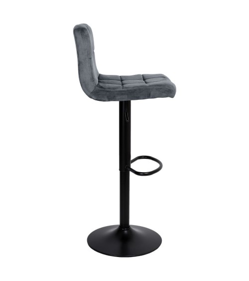 Sgabello regolabile Mosva colore grigio con gambe nere opache