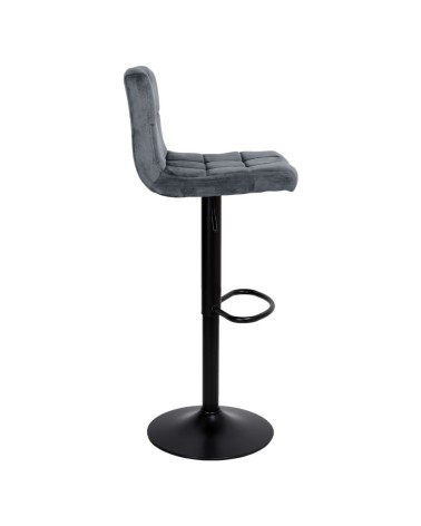 Sgabello regolabile Mosva colore grigio con gambe nere opache