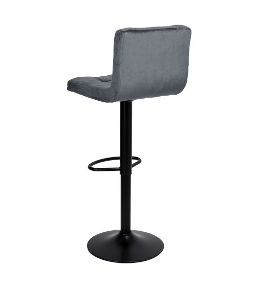 Sgabello regolabile Mosva colore grigio con gambe nere opache