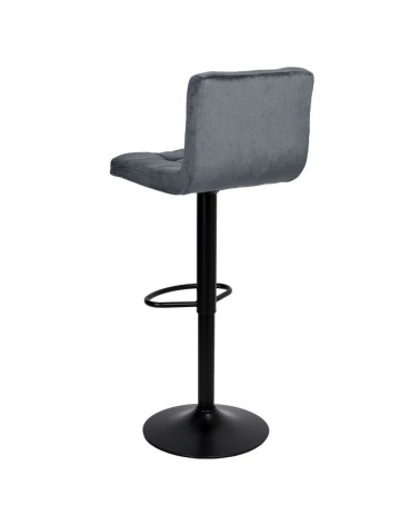 Sgabello regolabile Mosva colore grigio con gambe nere opache