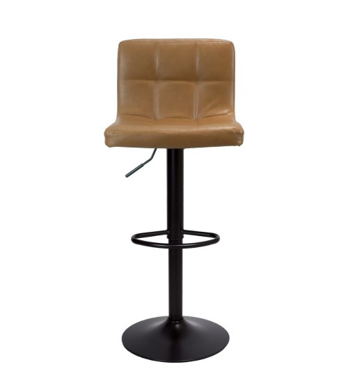 Sgabello regolabile Mosva colore ruggine con gambe nere opache