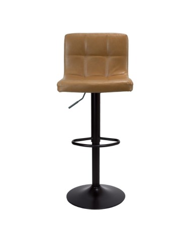 Sgabello regolabile Mosva colore ruggine con gambe nere opache