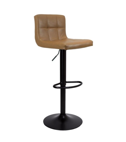 Sgabello regolabile Mosva colore ruggine con gambe nere opache
