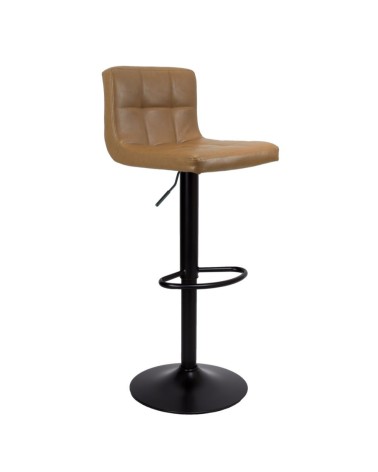 Sgabello regolabile Mosva colore ruggine con gambe nere opache