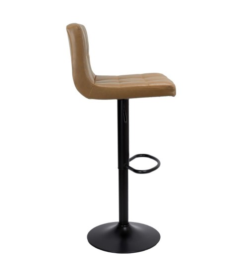 Sgabello regolabile Mosva colore ruggine con gambe nere opache