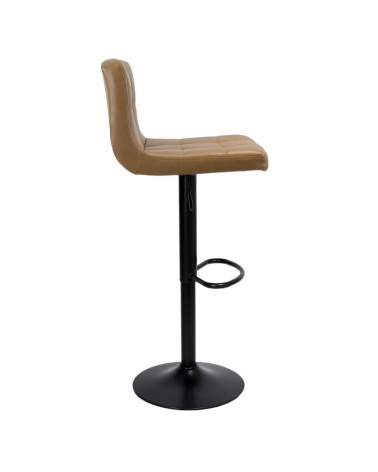 Sgabello regolabile Mosva colore ruggine con gambe nere opache