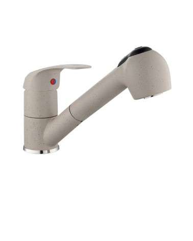 Miscelatore da cucina doccetta estraibile Paini Mixo 45Q573TCZ granito avena grigio terra