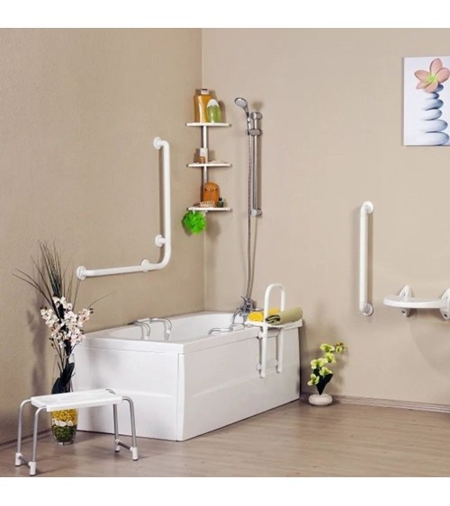 Sedile pieghevole a muro per disabili colore bianco