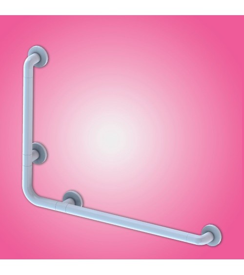 Corrimano angolare di sicurezza 78 x 55.5 cm per disabili colore bianco