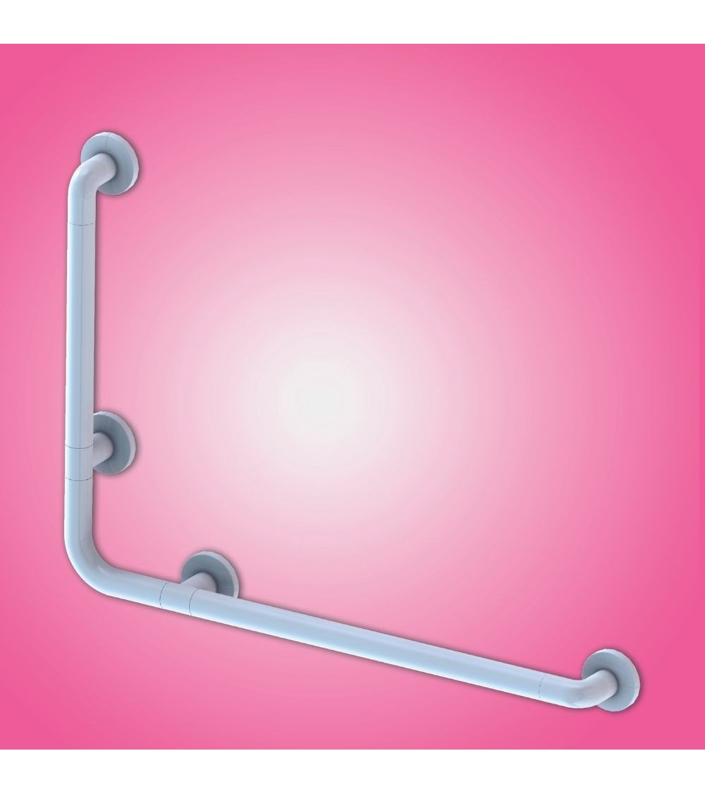 Corrimano angolare di sicurezza 78 x 55.5 cm per disabili colore bianco