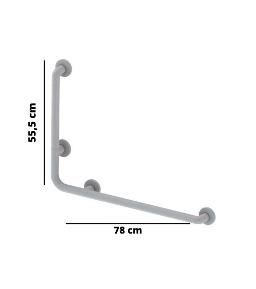 Corrimano angolare di sicurezza 78 x 55.5 cm per disabili colore bianco