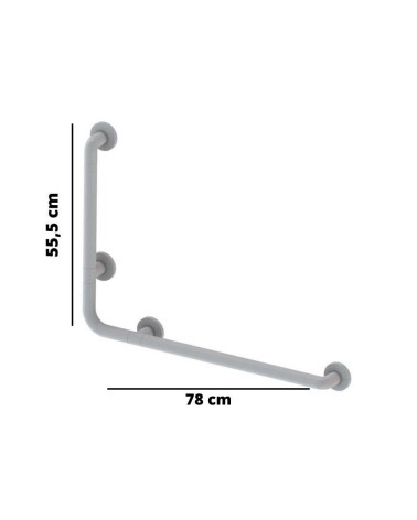 Corrimano angolare di sicurezza 78 x 55.5 cm per disabili colore bianco