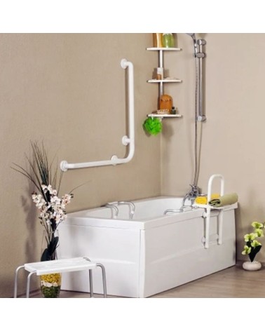 Corrimano angolare di sicurezza 78 x 55.5 cm per disabili colore bianco