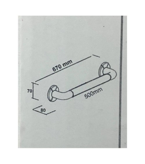 Corrimano di sicurezza 67 cm. per disabili colore bianco