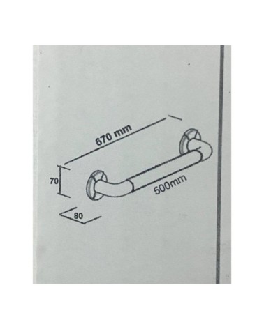 Corrimano di sicurezza 67 cm. per disabili colore bianco