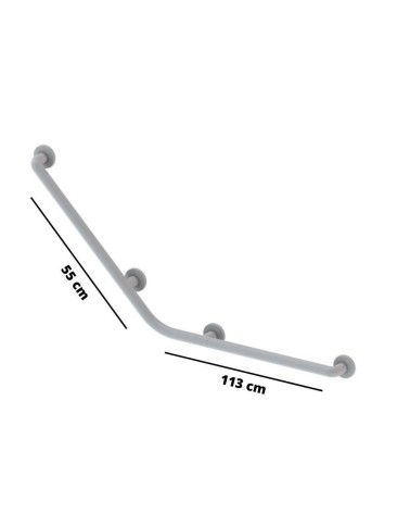 Corrimano angolare di sicurezza 113x55 cm. per disabili colore bianco
