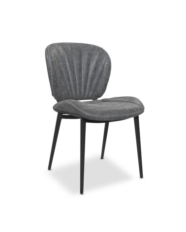 Sedia Elice colore grigio chiaro gambe in metallo colore nero set 2 pezzi