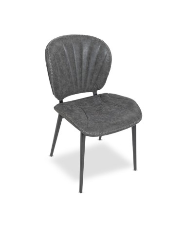 Sedia Elice colore grigio chiaro gambe in metallo colore nero set 2 pezzi