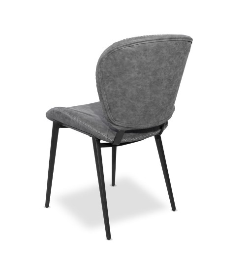Sedia Elice colore grigio chiaro gambe in metallo colore nero set 2 pezzi