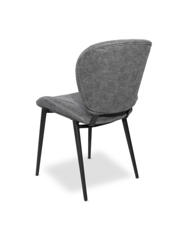 Sedia Elice colore grigio chiaro gambe in metallo colore nero set 2 pezzi