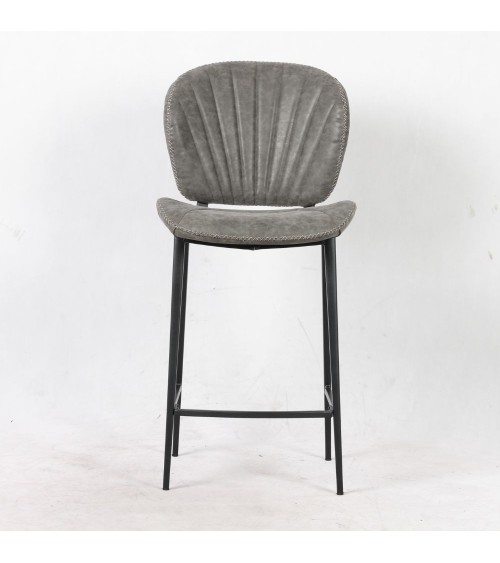 Sgabello Elice colore grigio chiaro gambe in metallo colore nero