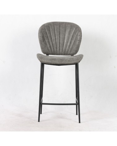 Sgabello Elice colore grigio chiaro gambe in metallo colore nero