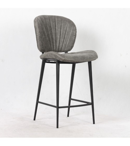 Sgabello Elice colore grigio chiaro gambe in metallo colore nero