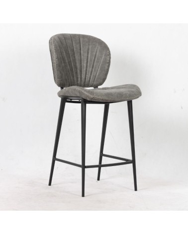 Sgabello Elice colore grigio chiaro gambe in metallo colore nero