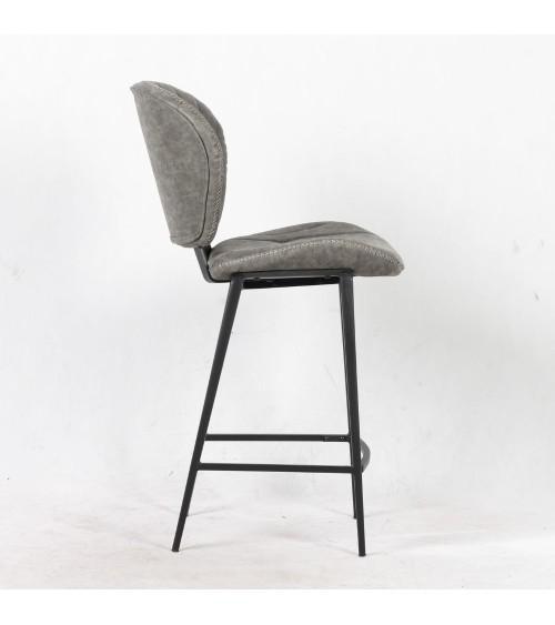 Sgabello Elice colore grigio chiaro gambe in metallo colore nero
