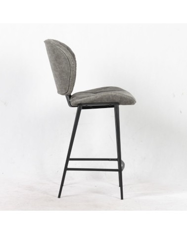 Sgabello Elice colore grigio chiaro gambe in metallo colore nero
