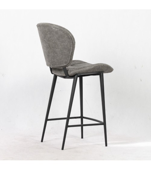 Sgabello Elice colore grigio chiaro gambe in metallo colore nero