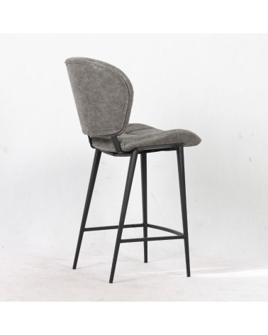 Sgabello Elice colore grigio chiaro gambe in metallo colore nero