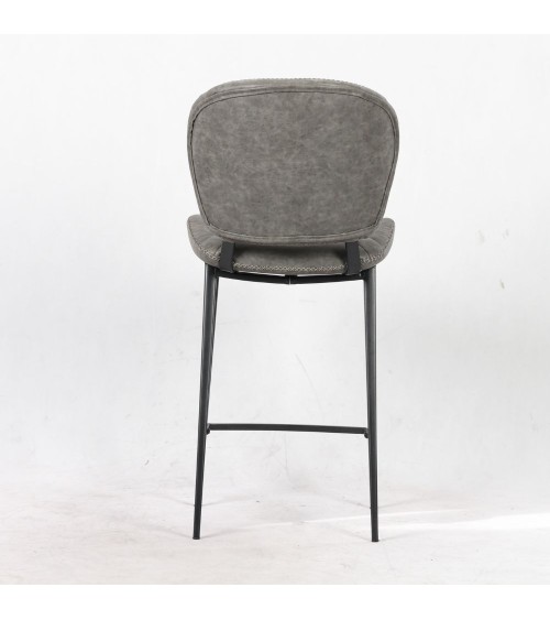 Sgabello Elice colore grigio chiaro gambe in metallo colore nero